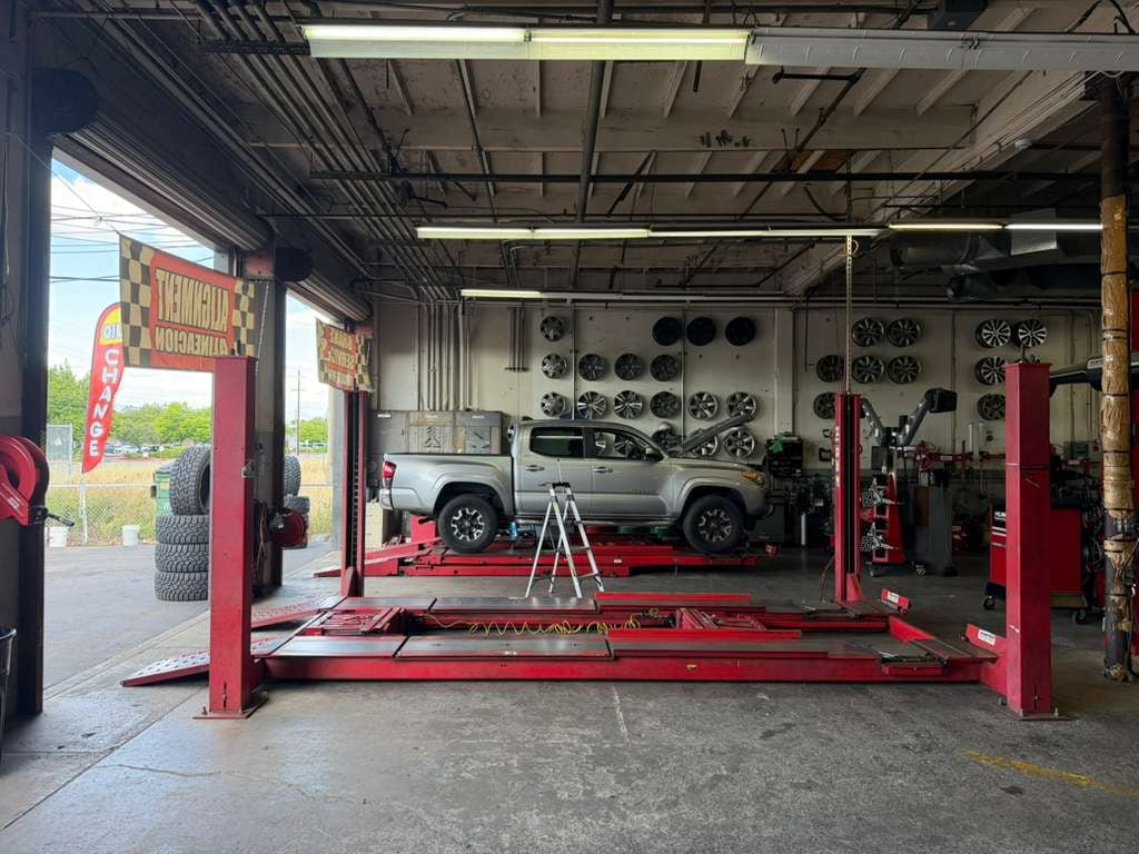 Toyota Tacoma on the Hunter alignment rack